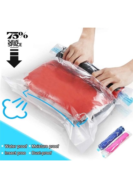 15 Paket 50CM x 70CM Giysiler Için Vakumlu Saklama Çantası, Seyahat Organizatörü, Yerden Tasarruflu Dolap, El Rulo Sıkıştırma Çantası, 5 Paket, 16 Paket (Yurt Dışından) modelleri