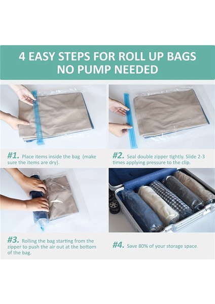 15 Paket 50CM x 70CM Giysiler Için Vakumlu Saklama Çantası, Seyahat Organizatörü, Yerden Tasarruflu Dolap, El Rulo Sıkıştırma Çantası, 5 Paket, 16 Paket (Yurt Dışından) indirimleri