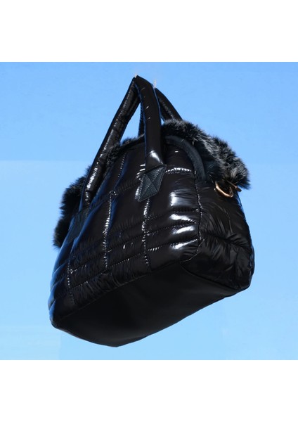 Yeşil 34X25X14CM Kış Tavşan Kürk Çanta Lüks Çanta Tasarımcısı Yastıklı Omuz Çantaları Yumuşak Uzay Pamuk Çanta Crossbody Çanta Kadın Çanta (Yurt Dışından) modelleri