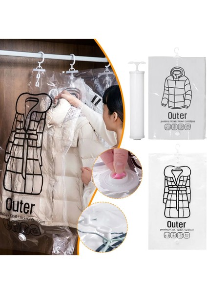 67X110CM Vakum Saklama Torbaları Giysiler Için, Asılı Uzay Çantaları Giysi Sıkıştırma Organizatör Dolap Organizatör Için Yeniden Kullanılabilir Giysi Koruyucu (Yurt Dışından) fırsatları