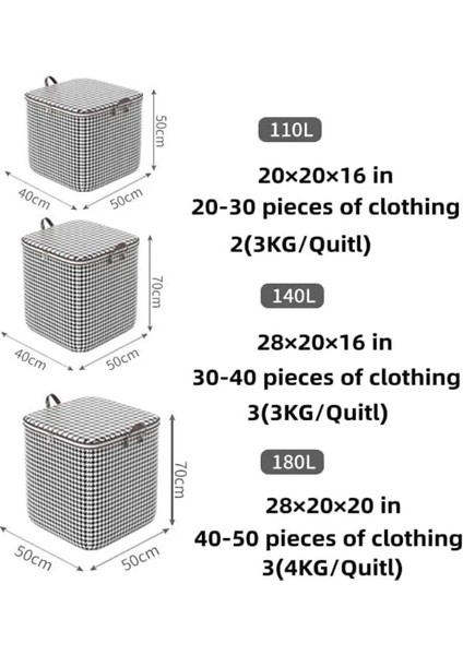 180L 50X50X70CM Yorgan Saklama Çantası Toz Geçirmez Nem Geçirmez Kalınlaşmak Dokunmamış Dolap Yerden Tasarruflu Giysi Saklama Kutusu Takviyeli Saplı (Yurt Dışından) modelleri