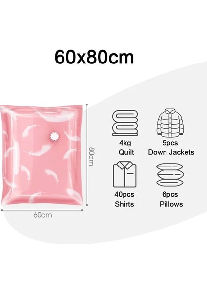 60X80 cm 3 Parça Yeni Vakum Saklama Çantası Ev Organizatör Giysi Mühür Sıkıştırılmış Çanta Yastıklar Yatak Battaniye Uzay Tasarrufu Sıkıştırma Çantası (Yurt Dışından)