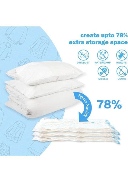 1 Adet 40X60CM Vakum Poşeti Giysi Saklama Çantası Vana ile Şeffaf Sınır Katlanır Sıkıştırılmış Organizatör Seyahat Yerden Tasarruf Sağlayan Mühür Paketi (Yurt Dışından)