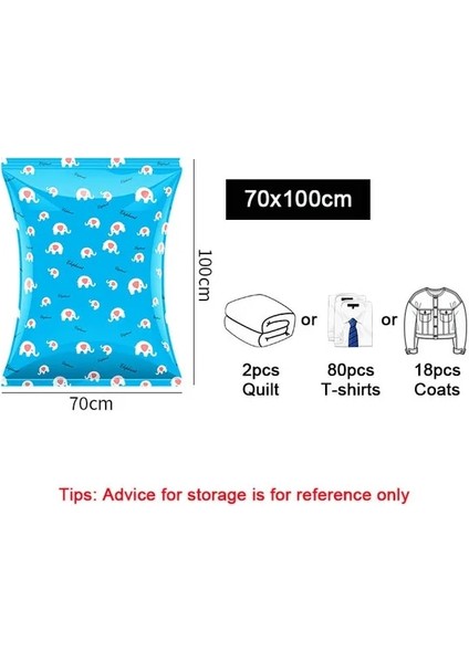 70X100 cm 2 Parça Yüksek Kapasiteli Vakum Saklama Torbaları Giysiler Için Battaniye Yastıklar Yatak Ev Dolap Organizatör Sıkıştırma Uzay Tasarruf Çantası (Yurt Dışından)