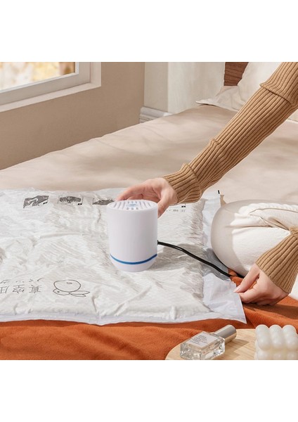 Pompa Çanta Seti Elektrikli Pompa Sıkıştırılmış Çanta Mini Şişme Hava Pompası Yerden Tasarruflu Depolama Organizatör Giysi Yorgan USB Vakum Mühürleyen Makinesi (Yurt Dışından) fiyatları