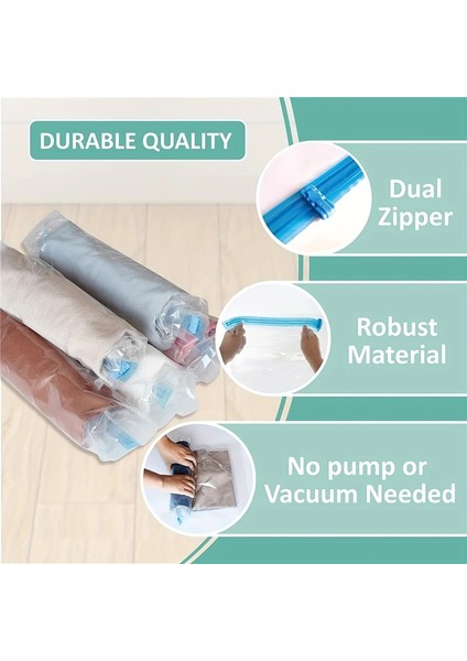 10 Paket 50CM x 70CM Giysiler Için Vakumlu Saklama Çantası, Seyahat Organizatörü, Yerden Tasarruflu Dolap, El Rulo Sıkıştırma Çantası, 5 Paket, 16 Paket (Yurt Dışından) fırsatları