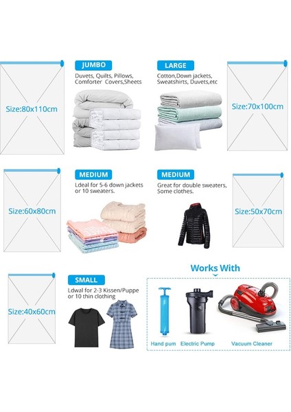 5 Adet 40X60CM 1/5/10 Adet Vakumlu Saklama Torbaları, Yerden Tasarruf Sağlayan Saklama Torbaları Giysi Için, Yastıklar, Yorgan, Vakum Sıkıştırma Torbaları El Pompası ile (Yurt Dışından) fiyatları