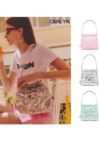 Denim Mavi-Büyük Kore Carlyn Marka Lüks Çanta Kadın Uzay Pamuk Aşağı Çanta Moda Işlemeli Harfler Omuz Çantası Tasarım Tote Çanta (Yurt Dışından) fiyatları