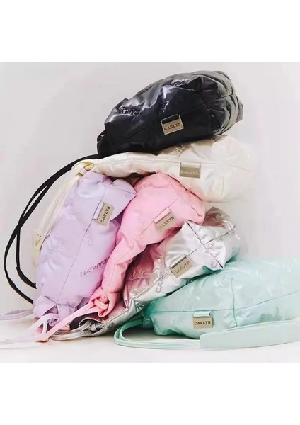 Denim Mavi-Büyük Kore Carlyn Marka Lüks Çanta Kadın Uzay Pamuk Aşağı Çanta Moda Işlemeli Harfler Omuz Çantası Tasarım Tote Çanta (Yurt Dışından) indirimleri