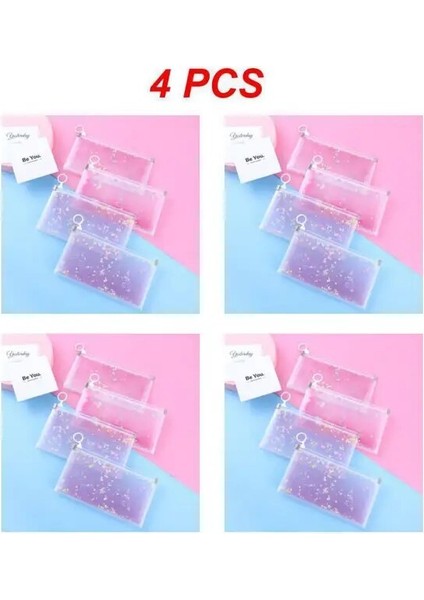 Stil B 4 Adet 1 ~ 5 Adet Karikatür Kırtasiye Çantası Snap Düğmesi Kalem Kutusu Sevimli Uzay Tavşan Yaratıcı Şeffaf Su Geçirmez Çocuk Kalem Depolama (Yurt Dışından)