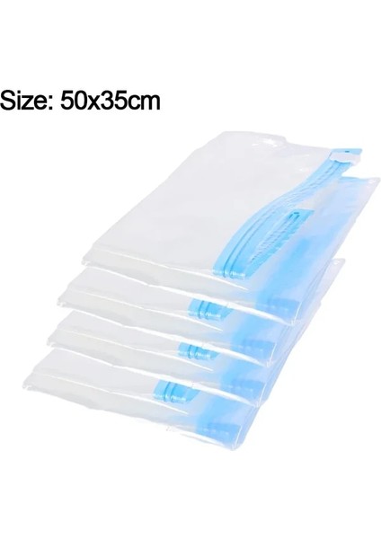S(50X35CM) 2 Adet El Rulo Şeffaf Katlanabilir Sıkıştırılmış Sıkıştırma Vakum Torbası Ev Giysileri Şeffaf Plastik Saklama Çantası Uzay Tasarruflu Mühür Çanta (Yurt Dışından)