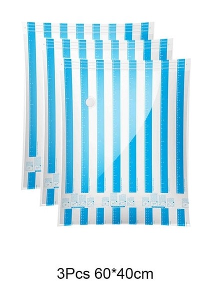 3 ADET-60X40 cm Elektrikli Vakum Depolama Pompası Hava Kompresörü Giysi Organizatör Çantası Gıda Sous Vide Çanta Ev Seyahat Mühür Uzay Tasarruf Paketi (Yurt Dışından)