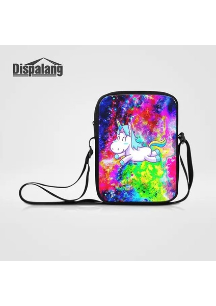 BAG39 23X17X5CM Dispalang Kadın Küçük Messenger Çanta Evren Uzay Crossbody Çanta Unisex Seyahat Rahat Iş Flap Genç Okul Çantası (Yurt Dışından)