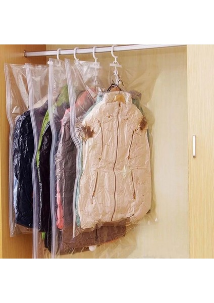 67X90 cm Dolap Asılı Organizatör Vakum Torbaları Giysi Saklama Çantası ile Değer Askı Yerden Tasarruflu Mühür Çanta Dolap Sıkıştırılmış Çanta (Yurt Dışından)