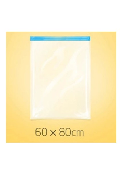 60X80 cm 3 Boyutlu Vakumlu Saklama Torbası Şeffaf Bordür Katlanabilir Ekstra Büyük Sıkıştırılmış Organizatör Yerden Tasarruflu Mühür Torbaları ve Gri Pompa (Yurt Dışından)