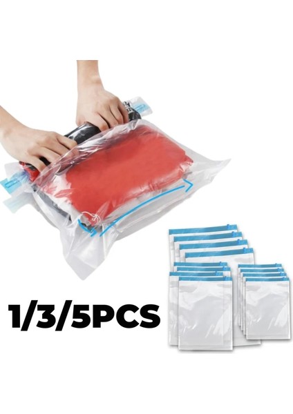 1 Adet 40X50 cm 1/3/5 Adet Vakum Saklama Torbaları Yeniden Kullanılabilir Sıkıştırma Torbaları Çift Fermuarlı Mühür Şeffaf Giyim Ambalaj Çantası Uzay Tasarruf Çantası (Yurt Dışından) fiyatları