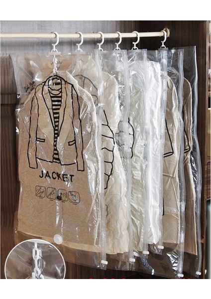 70X90CM Asılı Organizatör Vakum Torbası Elbise Saklama Çantası Askı ile Yerden Tasarruflu Şeffaf Mühür Çanta Dolap Sıkıştırılmış Çanta ve El Pompası (Yurt Dışından) modelleri