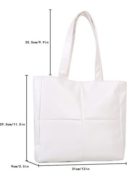 Beyaz Taşınabilir Seyahat Kadın Yastıklı Naylon Üst Saplı Uzay Çanta Çanta Büyük Kapasiteli Bez Çantalar Kadın Tüy Yastıklı Omuz Çantası (Yurt Dışından)