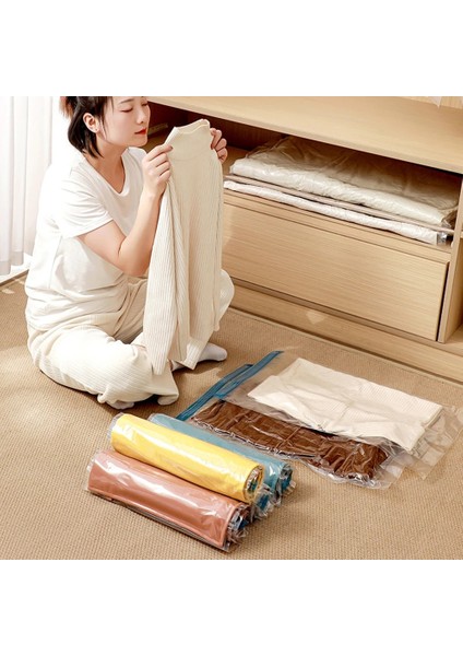 50X60CM Pompalı 6 Adet Pompalı Vakum Saklama Torbaları Şeffaf Katlanır Sıkıştırılmış Yerden Tasarruflu Vakum Torbası Giysiler Için Büyük Seyahat Konteyneri (Yurt Dışından) fırsatları
