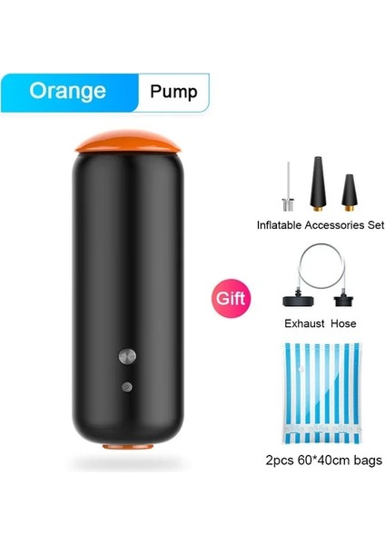 Turuncu Pompa-2 Torba Us Plug Çok Fonksiyonlu Hava Vakum Pompası Şişirme Makinesi Giysi Saklama Çantası Organizatör Gıda Sous Vide Vakumlama Makinesi Ambalaj Paketleyici (Yurt Dışından)