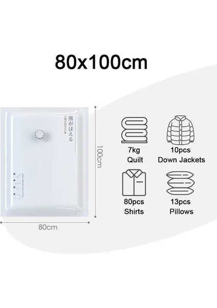 E- 80X100CM 5 Parça 6 Stil Vakum Torbası Elbise Yorgan Saklama Torbaları Ev Düzenleyici Seyahat Sıkıştırılmış Organizasyon Yerden Tasarruf Yatak Mühür Paketi (Yurt Dışından)