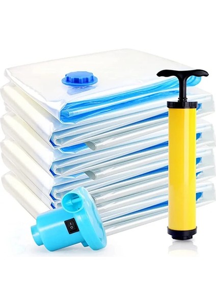 Manuel Hava Pompası 130X130 cm Premium Vakumlu Saklama Çantası %80 Daha Fazla Depolama Alanı!çift Fermuar Contası, Üçlü Conta Vanası!yorgan, Battaniye, Yatak Takımı, Giysi Için (Yurt Dışından) fırsatları