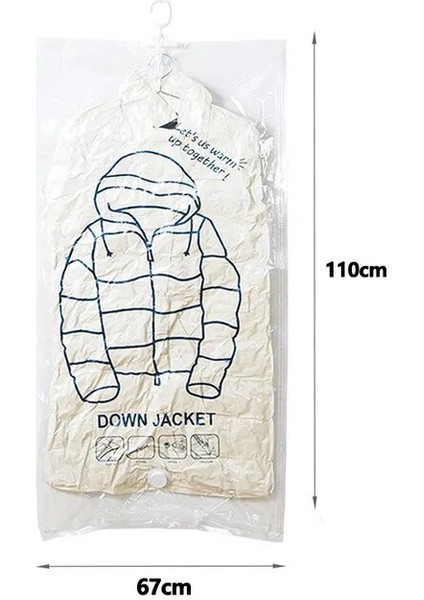 67X110CM Gardırop Sıkıştırılmış Çanta Dolap Asılı Organizatör Vakum Torbası Elbise Saklama Çantası Askı ile Yerden Tasarruf Temizle Mühür Çanta (Yurt Dışından)