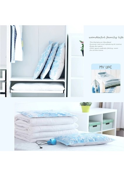 100X80 Pompalı 5 Adet Vakum Torbası Depolama Organizatör Katlanabilir Ekstra Büyük Mühür Sıkıştırılmış Seyahat Tasarruflu Yer Çantaları Organizador 100X80 80X60 50X70 (Yurt Dışından) modelleri