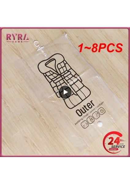 Stil A 2 Adet 1 ~ 8 Adet Asılı Şeffaf Vakum Saklama Çantası Giysi Organizatör Tasarrufu Uzay Tutucu Katlanır Çanta Paketi Konfeksiyon Toz Geçirmez (Yurt Dışından) indirimleri