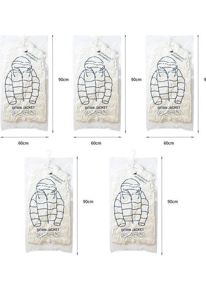5 Adet 67X90 cm 5 Adet Asılı Vakumlu Saklama Torbaları Giysiler Için Büyük Uzay Tasarruf Çantaları Yeniden Kullanılabilir Vakumlu Mühürleyen Sıkıştırma Torbaları Elbise Montları Için (Yurt Dışından)