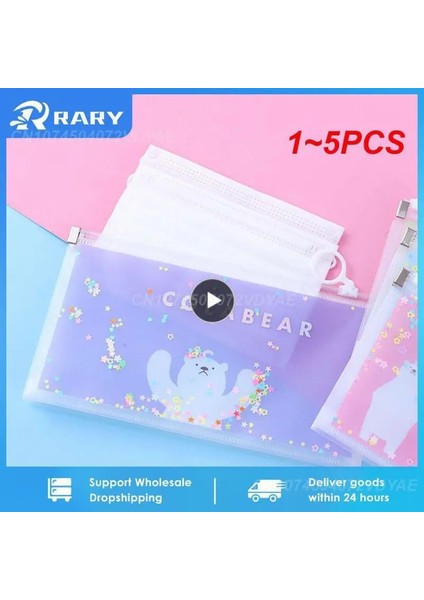 Stil D 3 Adet 1 ~ 5 Adet Karikatür Kırtasiye Çantası Snap Düğmesi Kalem Kutusu Sevimli Uzay Tavşan Yaratıcı Şeffaf Su Geçirmez Çocuk Kalem Depolama (Yurt Dışından) modelleri