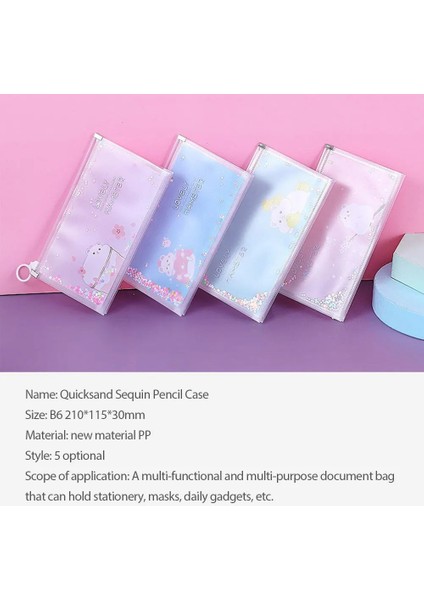 02RANDOM B S(10CM以下) Karikatür Kırtasiye Çantası Snap Düğmesi Kalem Kutusu Sevimli Uzay Tavşan Yaratıcı Şeffaf Su Geçirmez Çocuk Kalem Saklama Çantası (Yurt Dışından) fiyatları