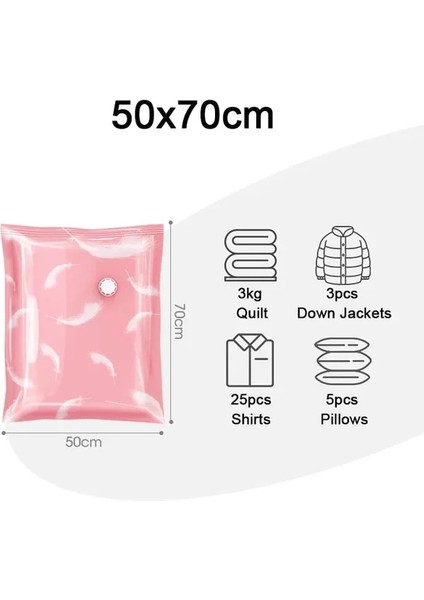 F- 50X70CM 2 Parça 6 Stil Vakum Torbası Elbise Yorgan Saklama Torbaları Ev Organizatör Seyahat Sıkıştırılmış Organizasyon Yerden Tasarruf Yatak Mühür Paketi (Yurt Dışından)