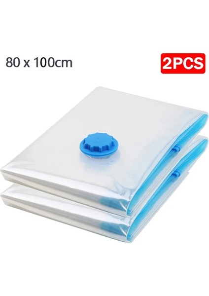 2 Adet 80X100 Uygun Vakum Poşeti Ev Düzenleyici Yorgan Elbise Vakum Saklama Çuval Su Geçirmez Sıkıştırma Seyahat Uzay Tasarrufu Hava Yastıkları (Yurt Dışından)