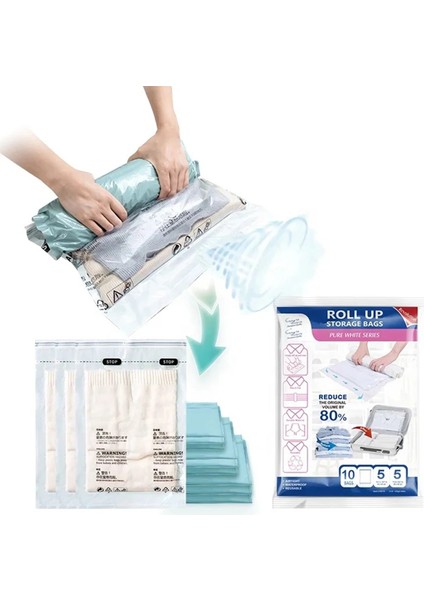 45X70 cm 5 Adet Pa + Pe Seyahat Sıkıştırma Vakum Torbaları Space Saver Giysi Saklama Torbaları Seyahat Roll Up Vakum Torbası Giysiler Için (Yurt Dışından) modelleri