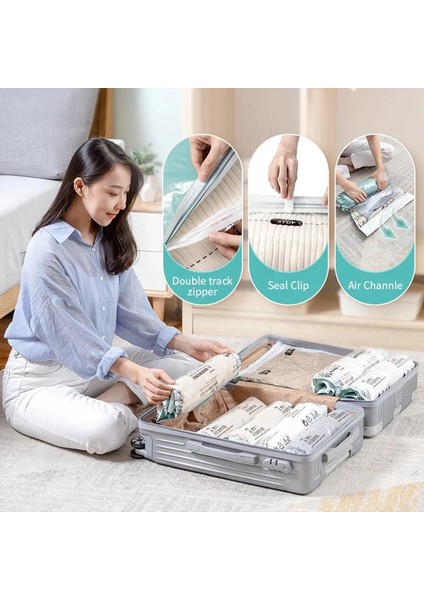 45X70 cm 5 Adet Pa + Pe Seyahat Sıkıştırma Vakum Torbaları Space Saver Giysi Saklama Torbaları Seyahat Roll Up Vakum Torbası Giysiler Için (Yurt Dışından) indirimleri