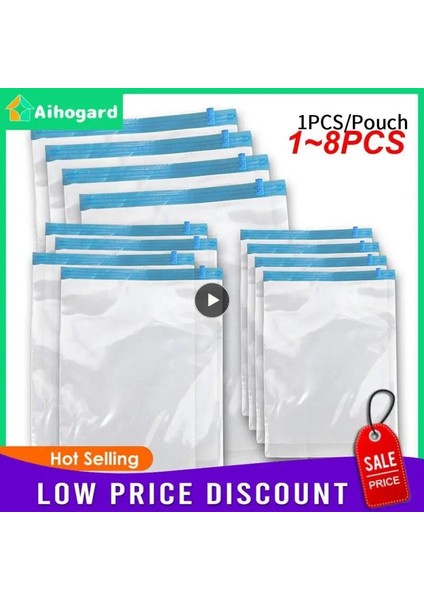 Stil C 4 Adet 1 ~ 8 Adet Seyahat Sıkıştırma Torbaları Vakum Paketleme, Bagaj Için Rulo Uzay Tasarruf Çantaları, Seyahat Essentials (Yurt Dışından) indirimleri