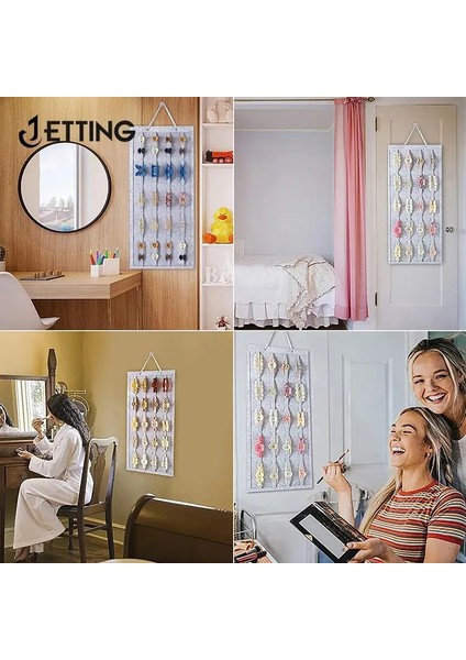 Mavi 80X35 cm Saç Fiyonkları Organizatör Duvar Asılı Büyük Kapasiteli Kafa Bandı Tutucu Saç Klip Depolama Askı Uzay Tasarruflu Saç Aksesuarı Saklama (Yurt Dışından) indirimleri