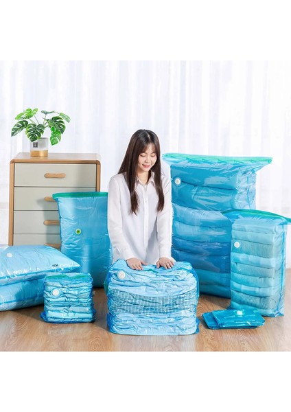 50X70X30CM 5 Adet Vakum Üç Boyutlu Depolama Mühür Çanta Yeniden Kullanılabilir Su Geçirmez Space Saver Kumaş Yastık Yatak Organizatör Mavi (Yurt Dışından) fiyatları