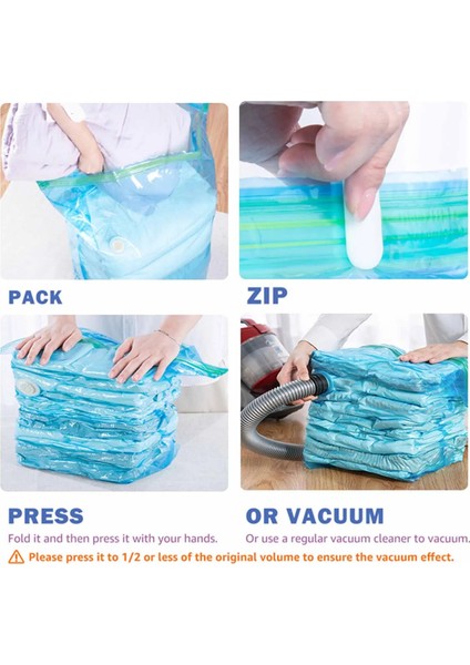 50X70X30CM 5 Adet Vakum Üç Boyutlu Depolama Mühür Çanta Yeniden Kullanılabilir Su Geçirmez Space Saver Kumaş Yastık Yatak Organizatör Mavi (Yurt Dışından) modelleri