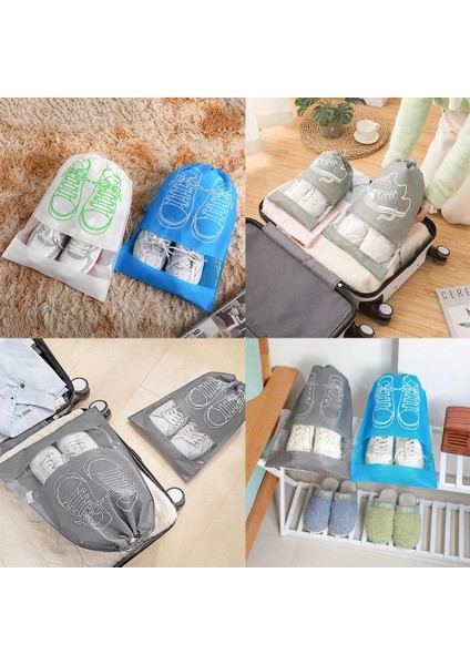 5 Adet Gri 32X44CM Organizatör 3/5 Adet Büyük Boy Seyahat Çantaları Ayakkabı Taşınabilir Yerden Tasarruflu Dokunmamış Depolama Halatlarla Ev Erkekler Kadınlar Için (Yurt Dışından) modelleri