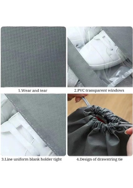 5 Adet Gri 32X44CM Organizatör 3/5 Adet Büyük Boy Seyahat Çantaları Ayakkabı Taşınabilir Yerden Tasarruflu Dokunmamış Depolama Halatlarla Ev Erkekler Kadınlar Için (Yurt Dışından) fırsatları