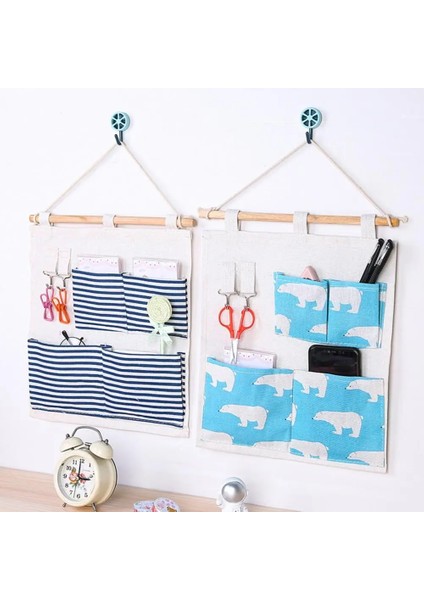 5 Izgaralı Saklama Çantası Duvar Asılı Aşınmaya Dayanıklı Pamuk Keten Yerden Tasarruf Sağlayan Güçlü Yükleme Telefon Tutucu Saklama Çantası Ev Için (Yurt Dışından) fırsatları