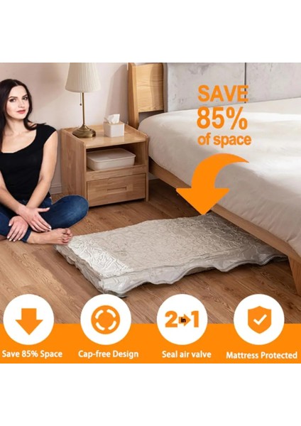 Xl Aşınmaya Dirençli Vakum Torbası Vakumlu Mühürlü Yatak Torbası Kullanıcı Dostu Yatak Vakumlu Saklama Torbaları Yer Tasarrufu Sağlayıcı Neme Dayanıklı (Yurt Dışından) modelleri