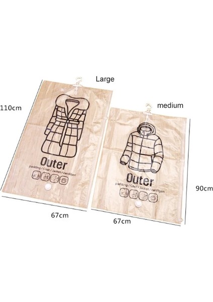 Stil C 3 Adet 1 ~ 5 Adet Dolap Asılı Organizatör Vakum Torbası Elbise Saklama Çantası Askı ile Yerden Tasarruflu Temizle Mühür Çanta Dolap Sıkıştırılmış (Yurt Dışından) modelleri