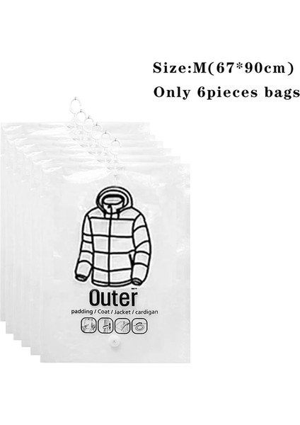 67X90 cm 6 Adet Asılı Saklama Torbaları Uzay Tasarruflu Vakum Sızdırmazlık Organizatör Askı ile Ev Dolapları Dolap Tozluk Giysileri Depolamak Için (Yurt Dışından)