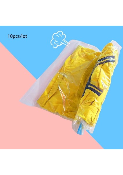 50X70 cm (Pe Pet) Seyahat Kıyafetleri Sıkıştırma Saklama Torbaları Plastik Katlanabilir El Haddeleme Giyim Şeffaf Ambalaj Vakum Torbası Space Saver 10 Adet (Yurt Dışından) fiyatları