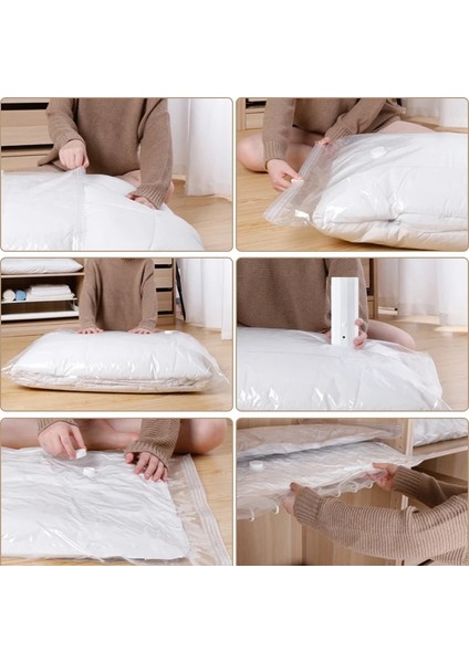 80X100CM Space Saver Vakum Saklama Torbaları Yeniden Kullanılabilir Saklama Torbaları Vakum Yatak Battaniyesi, Yorgan, Yastık ve Yorgan Için Çift Mühürlü (Yurt Dışından) fırsatları