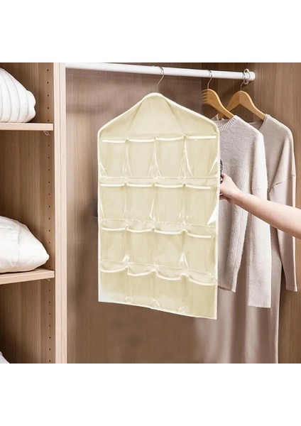 C Toz Geçirmez Asılı Saklama Çantası 16 Cepler Yerden Tasarruflu Polyester Kapı Arkası Iç Asılı Çanta Ev Gereçleri (Yurt Dışından) fiyatları