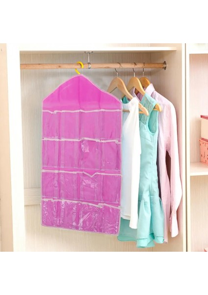 C Toz Geçirmez Asılı Saklama Çantası 16 Cepler Yerden Tasarruflu Polyester Kapı Arkası Iç Asılı Çanta Ev Gereçleri (Yurt Dışından) fırsatları